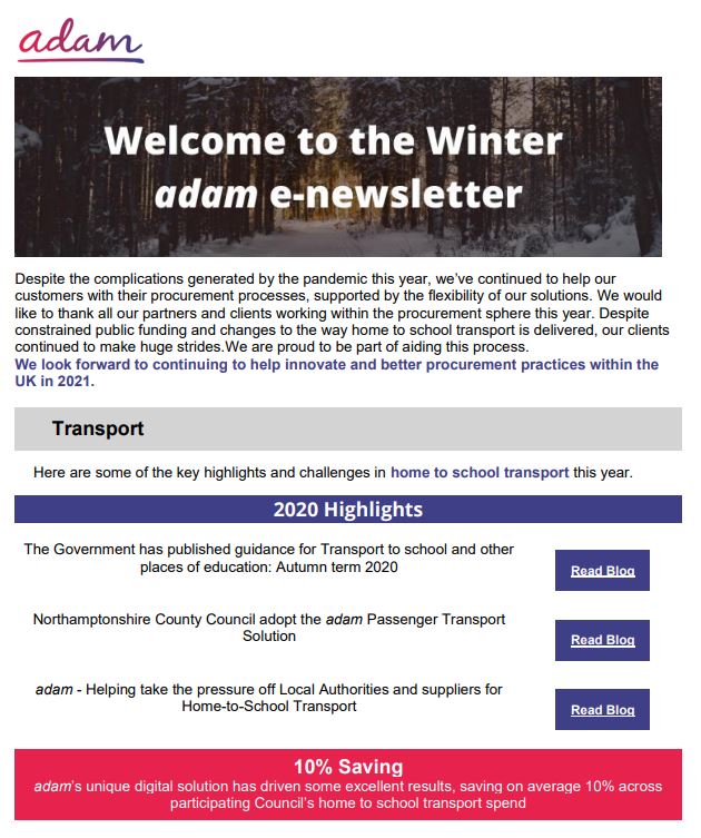 transport Winter Newsletter